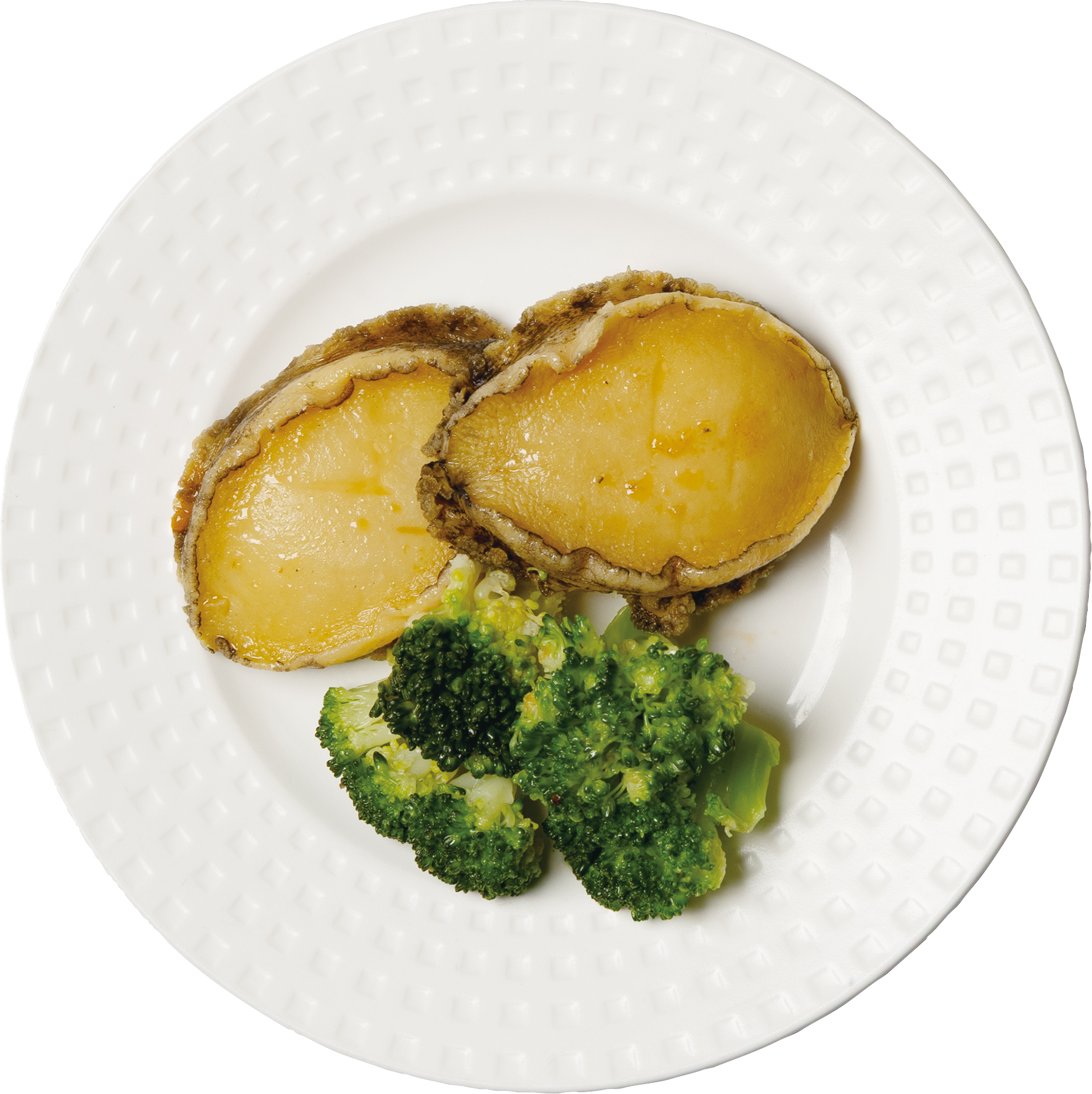 鮑の酒蒸しブロッコリー添え（香り葱ソース付）